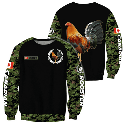 Personalized Canadian Rooster 3D Printed Unisex Shirt