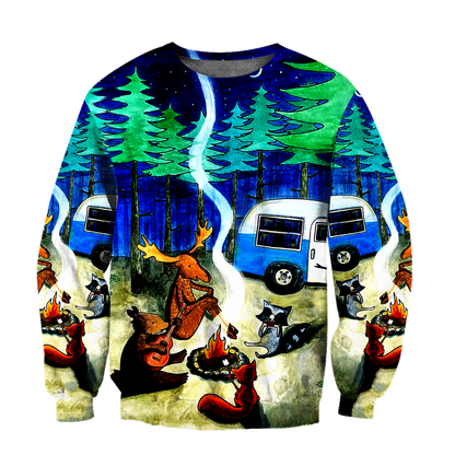 Camping 3D All Over Printed Unisex Shirts Starry Night Camping