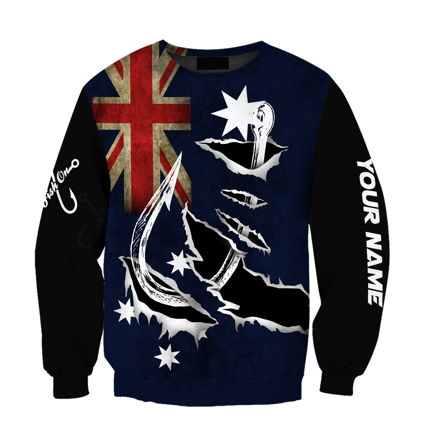 Tmarc Tee Custom name Hooked on fishing Australia design 3d print shirts