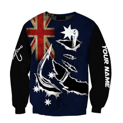 Tmarc Tee Custom name Hooked on fishing Australia design 3d print shirts