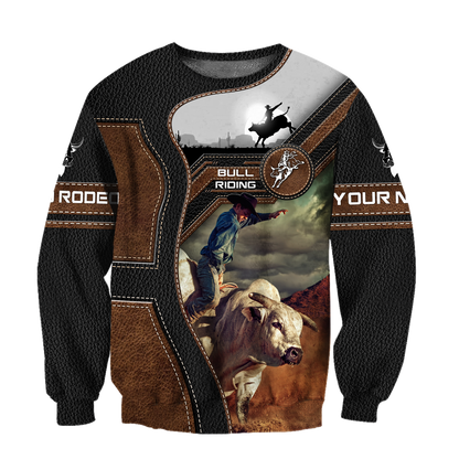 Personalized Name Bull Riding 3D All Over Printed Unisex Shirts Cowboy Ver 2
