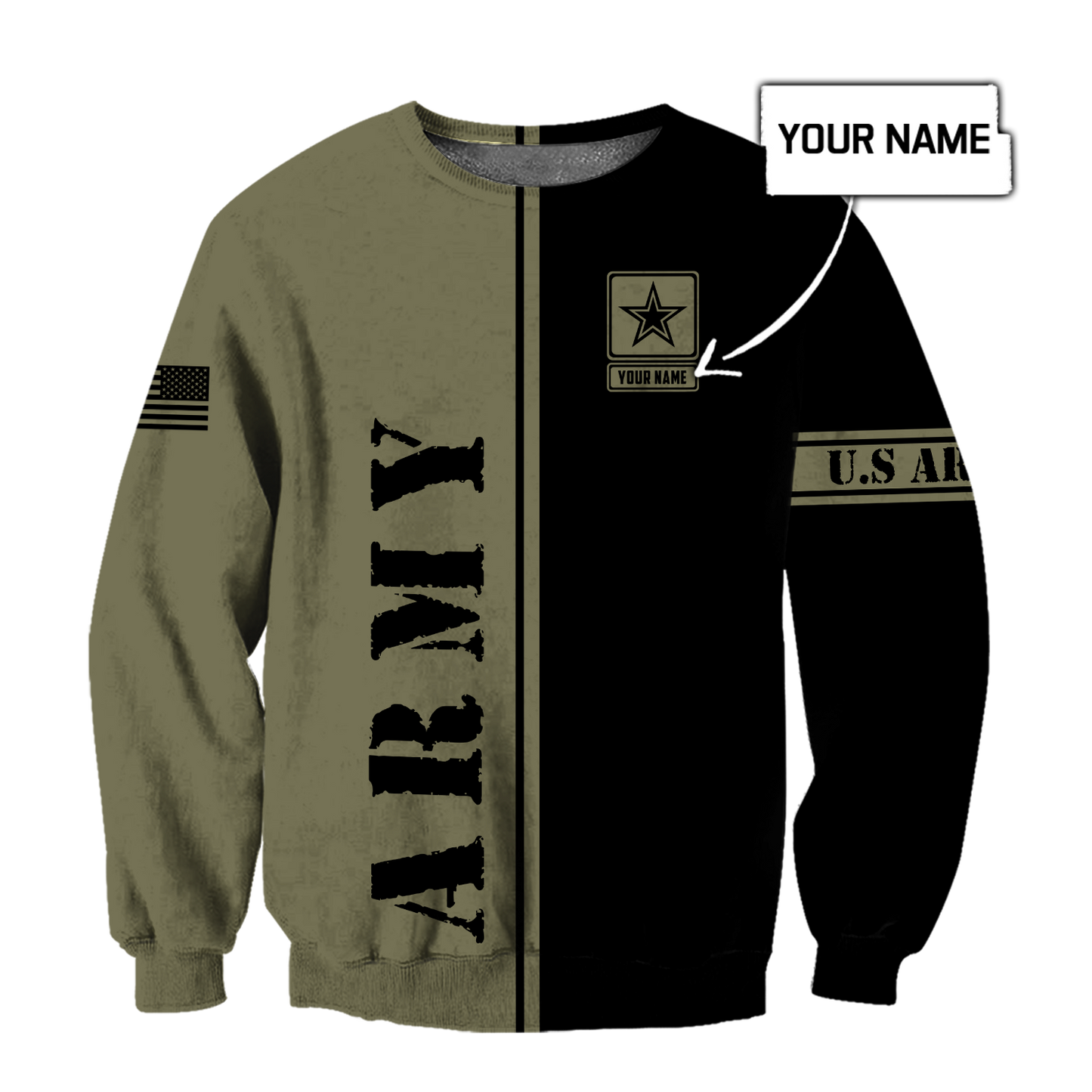 Custom name US Army Veteran Basic 3d printed shirts Proud Military