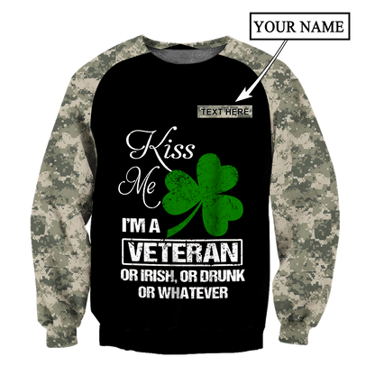 Irish Veterans - Persionalized Name 3D Hoodie Shirt For Men And Women