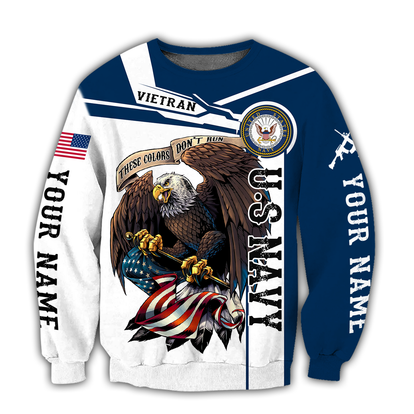 Custom name US Navy Veteran 3d printed shirts Proud Military