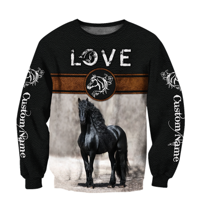 Personalized Name Friesian Horse Lovers 3D All Over Printed Unisex Shirts