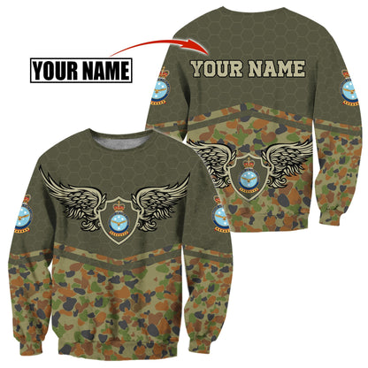 Premium Personalized Australian Air Force Camo Anzac Day 3D Printed Hoodie