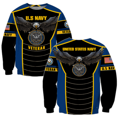 U.S Navy veteran Eagle Pride design 3d print shirts Proud Military
