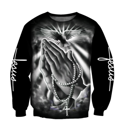 Jesus Christ Bless Hand 3D Printed Hoodie, T-Shirt for Men and Women