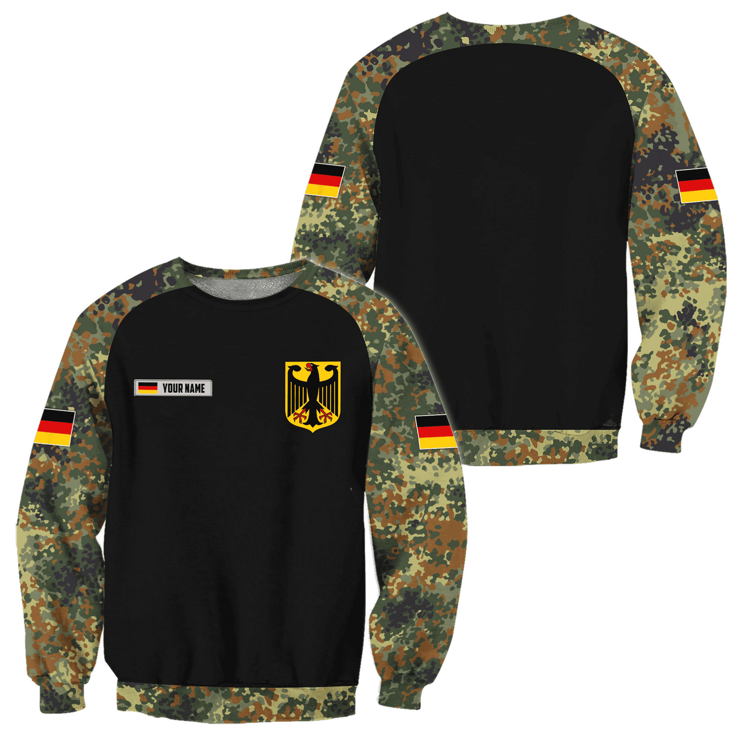 Personalized name German Army Hoodie 3D All Over Printed Unisex Shirts