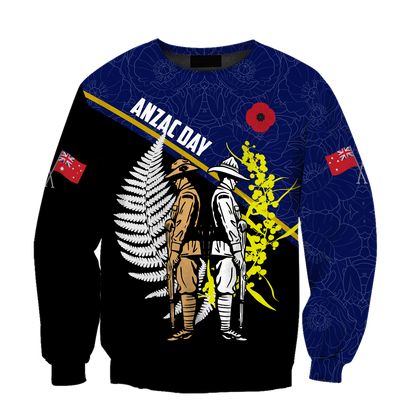 Tmarc Tee Anzac Day blue version Australia and Kiwi 3D print shirts