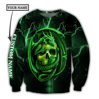 Dragon & skull green unisex hoodie NTN03042105