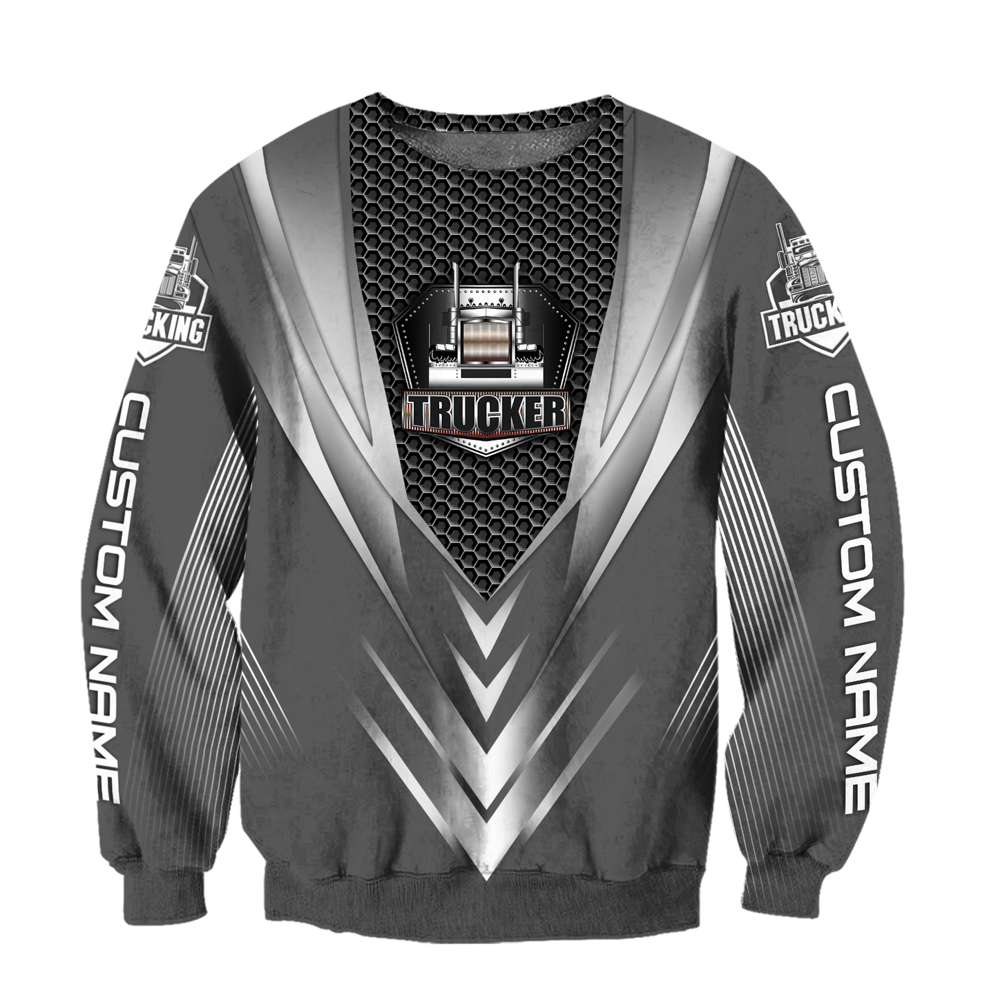 Premium Truck Driver Unisex 3D All Over Printed Grey Shirts MEI