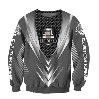 Premium Truck Driver Unisex 3D All Over Printed Grey Shirts MEI