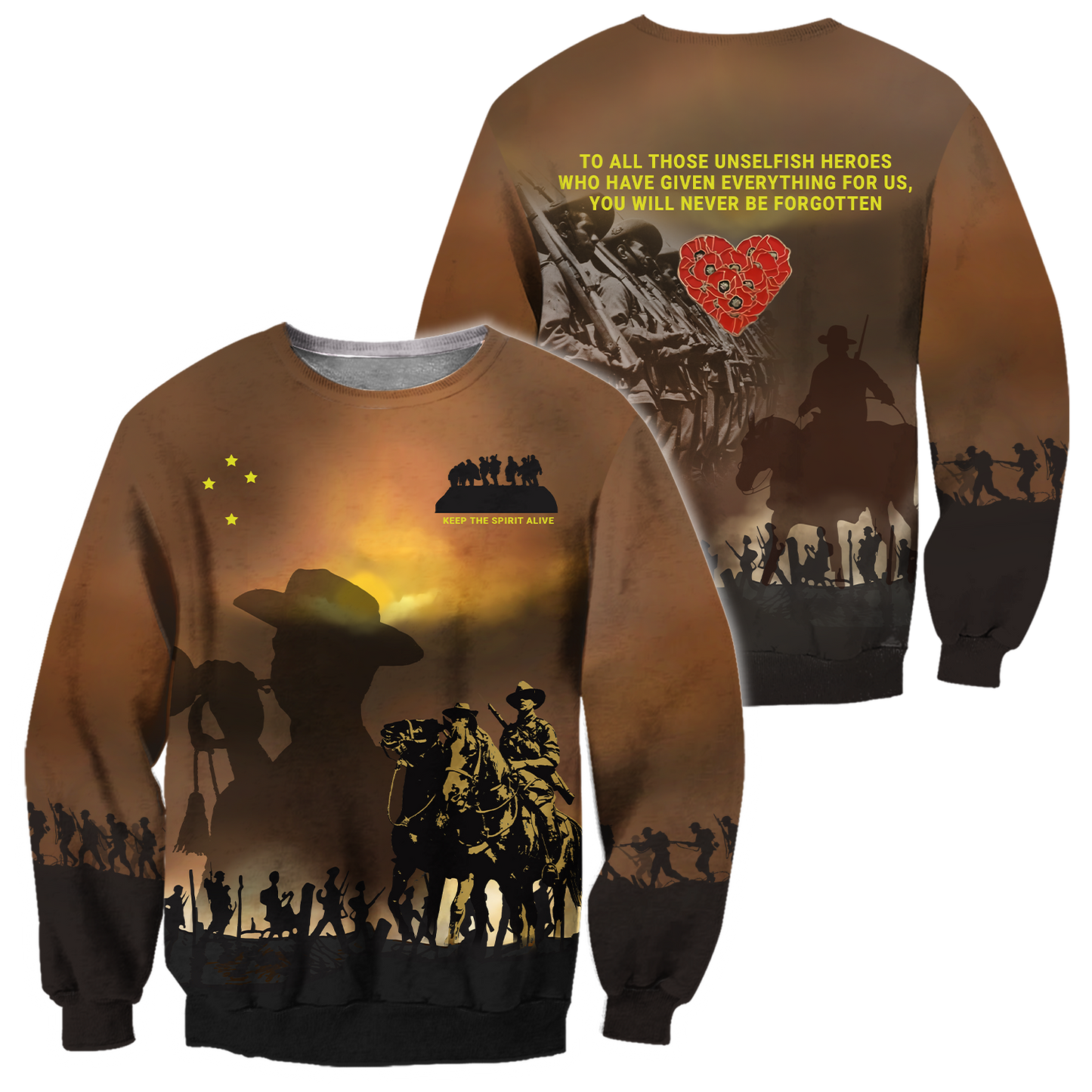 Premium Anzac Day Keep The Spirit Alive 3D Printed Unisex Shirts TN
