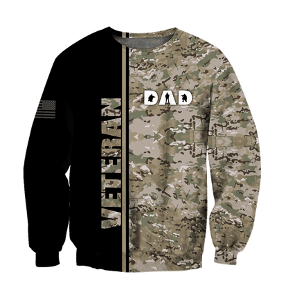 US Veteran Dad Camo 3d printed shirts Proud Military