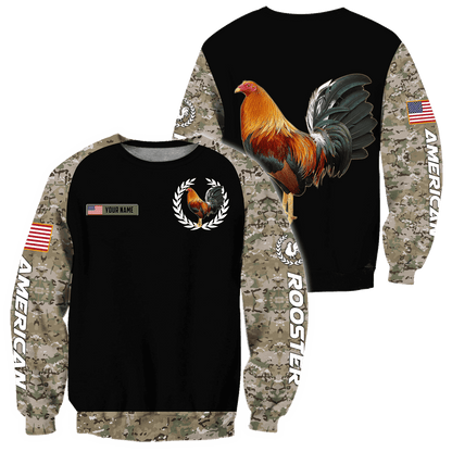 Personalized American Rooster 3D Printed Unisex Shirt