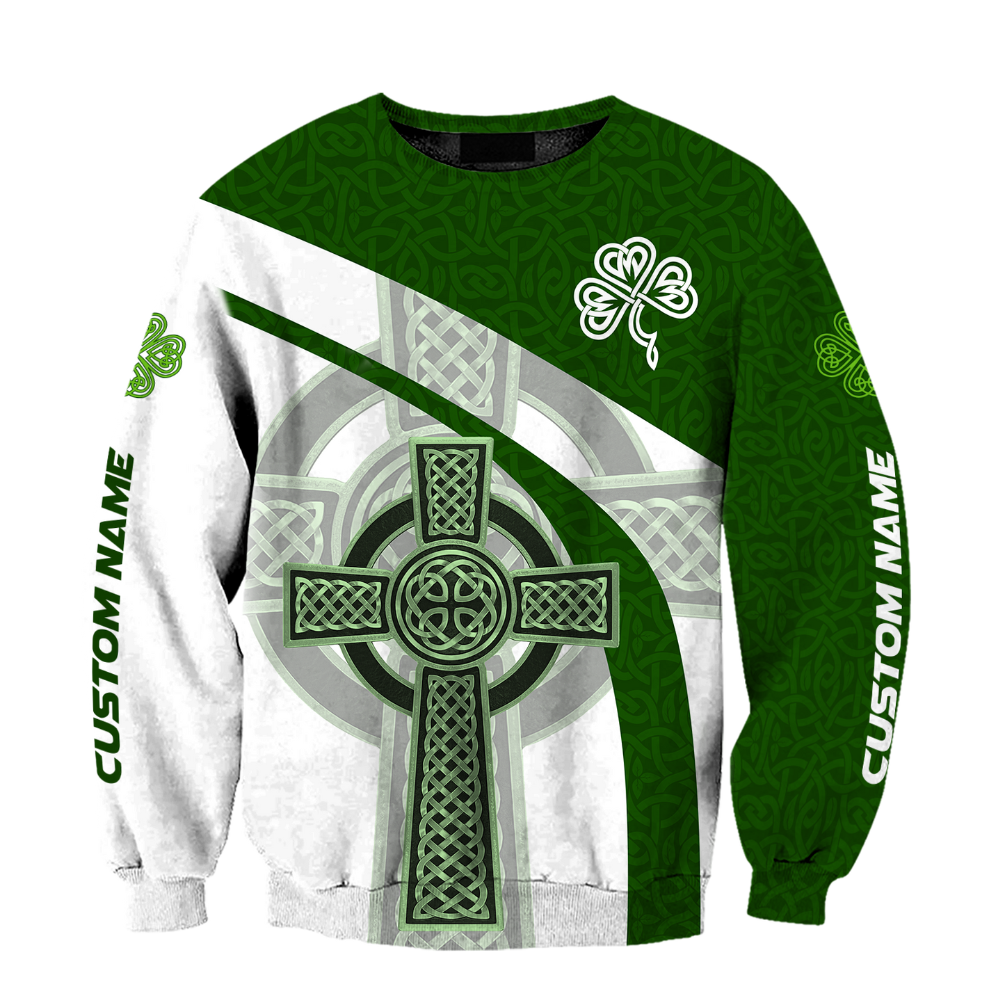 Custom name Irish Celtic Knot Cross 3D Design print shirts
