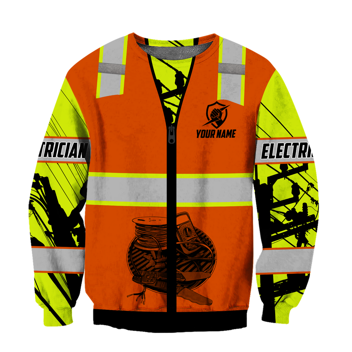 Electrician And Lineman Personalized Safety 3D All Over Printed Premium Unisex Hoodie ML