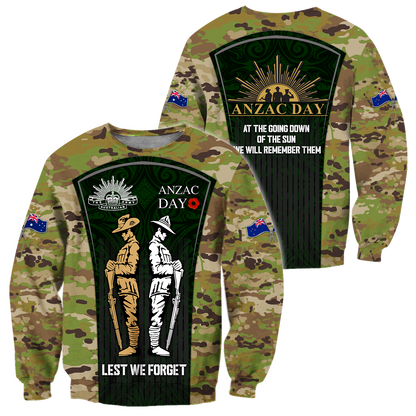 Lest We Forget Anzac Day 3D All Over Printed Unisex Shirts