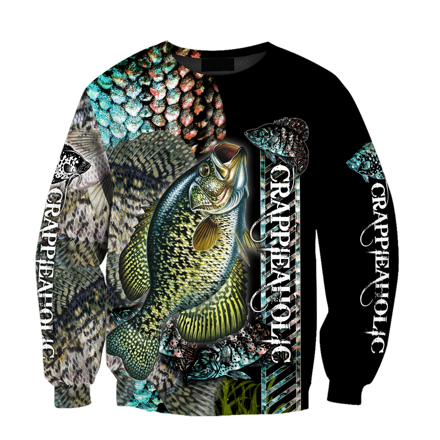 Fishaholic Crappie Fishing camo unisex 3d all over printed shirts