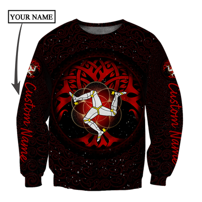 Custom name Celtic culture Triskelion Triple Red pattern 3D print shirts