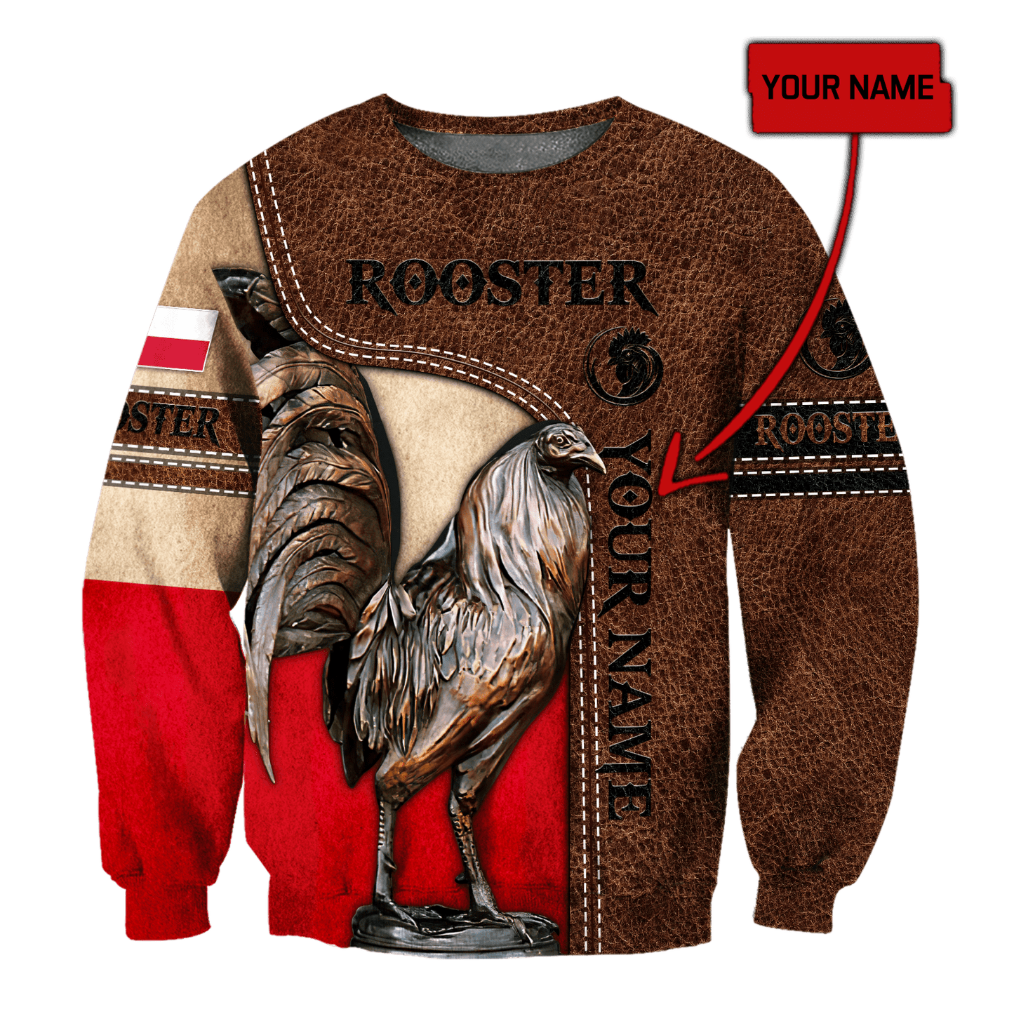 Personalized Polska Rooster 3D All Over Printed Unisex Hoodie