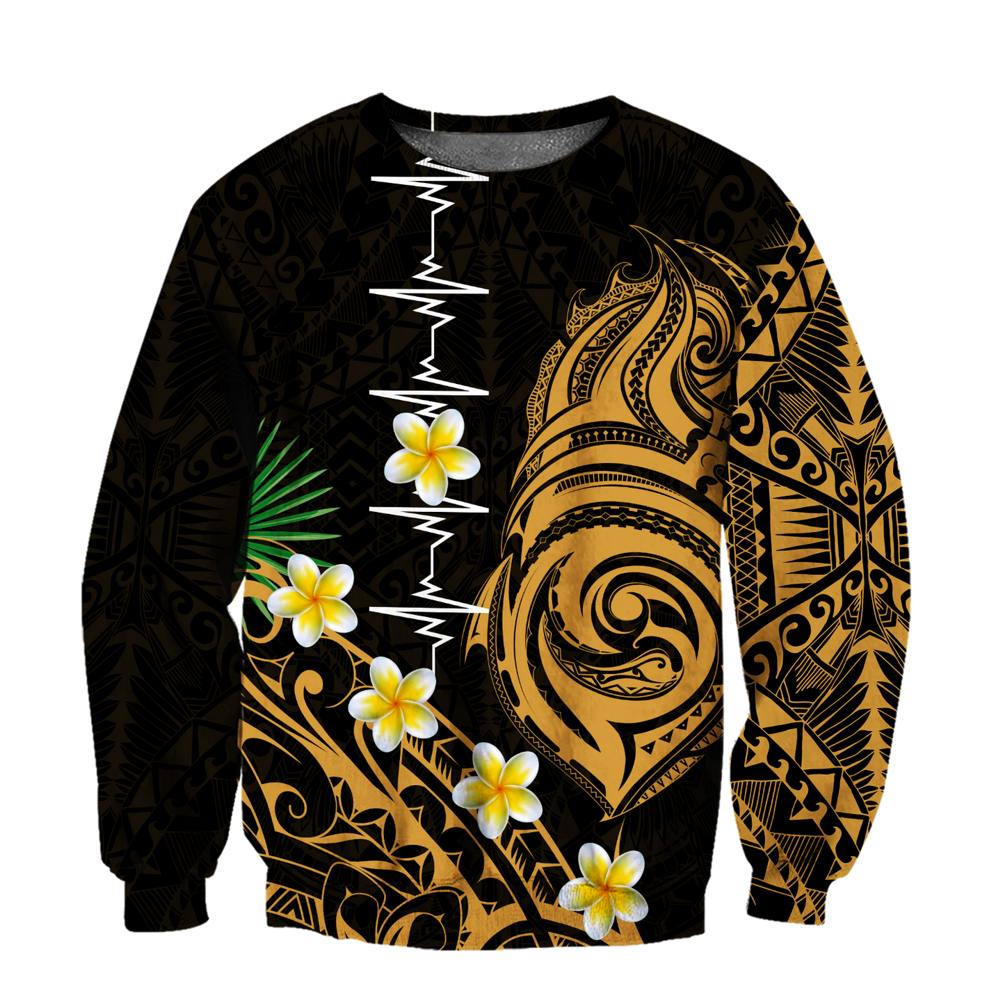 Premium Heartbeat Polynesian 3D All Over Printed Unisex Shirts