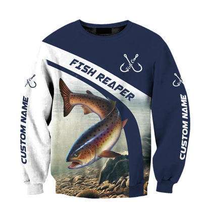 Custom name Trout-Salmon fishing design 3d print shirts