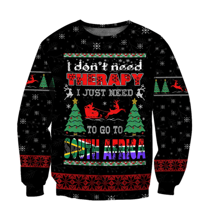 I Don’t Need Therapy I Just Need To Go To South Africa 3D Over Printed Hoodie DA30072102