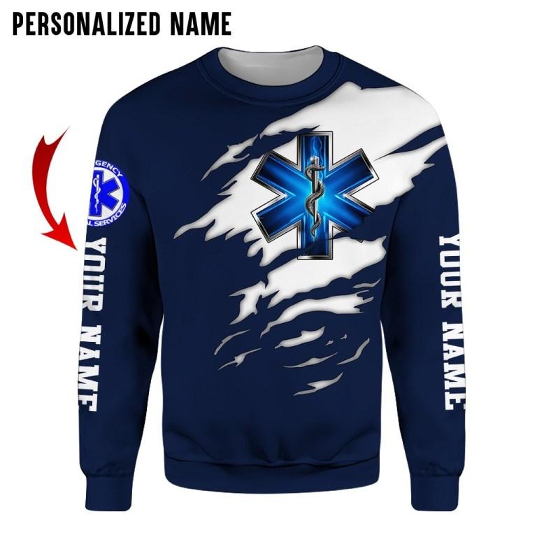 Premium EMS Personalized Name 3D All Over Printed Unisex Shirts