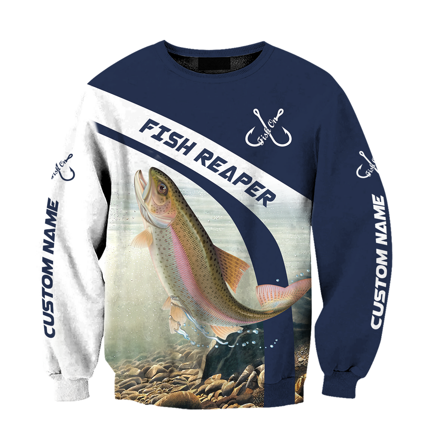 Custom name Rainbow Trout fishing design 3d print shirts