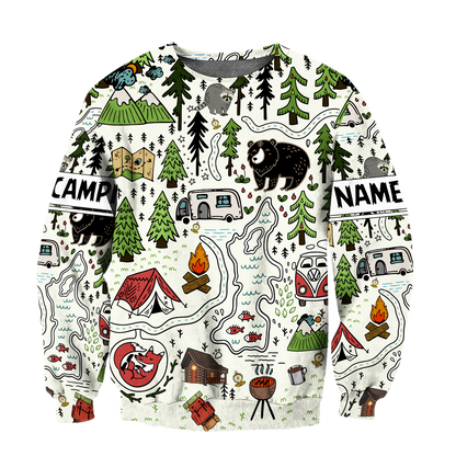 Camping 3D All Over Printed Unisex Shirts Camp Maps