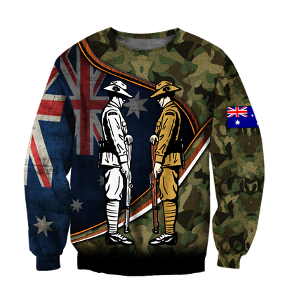 Tmarc Tee Remembrance Soldiers camo Australia and Kiwi 3D print shirts