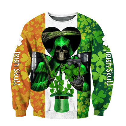 Happy St Patrick's Day Irish Skull 3D All Over Printed Unisex