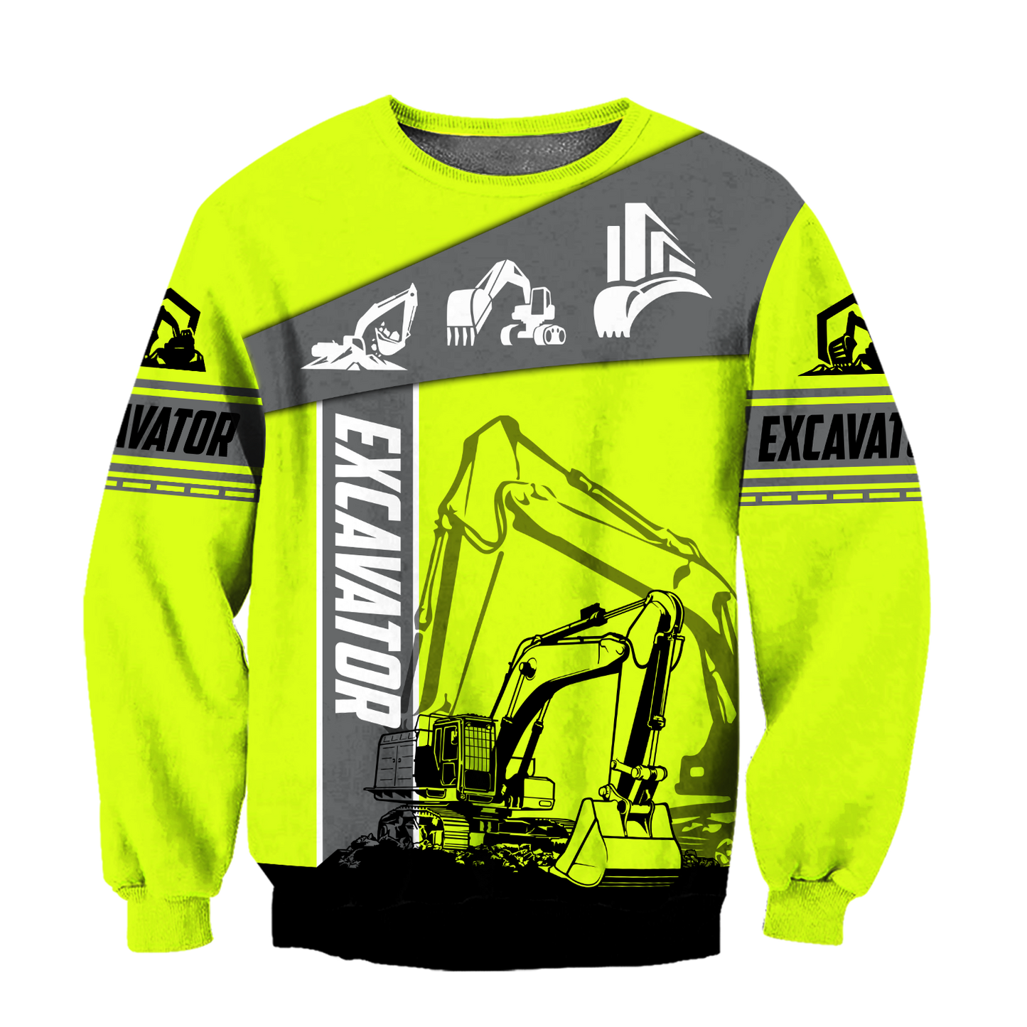 Green Excavator 3D All Over Printed Unisex Shirts