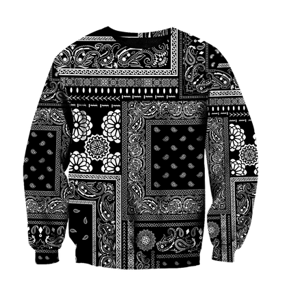 Paisley Bandana Vibe with Black White tone Street Style 3D All Over Printed