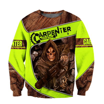Personalized Name Carpenter 3D All Over Printed Unisex Shirts Wood Pattern