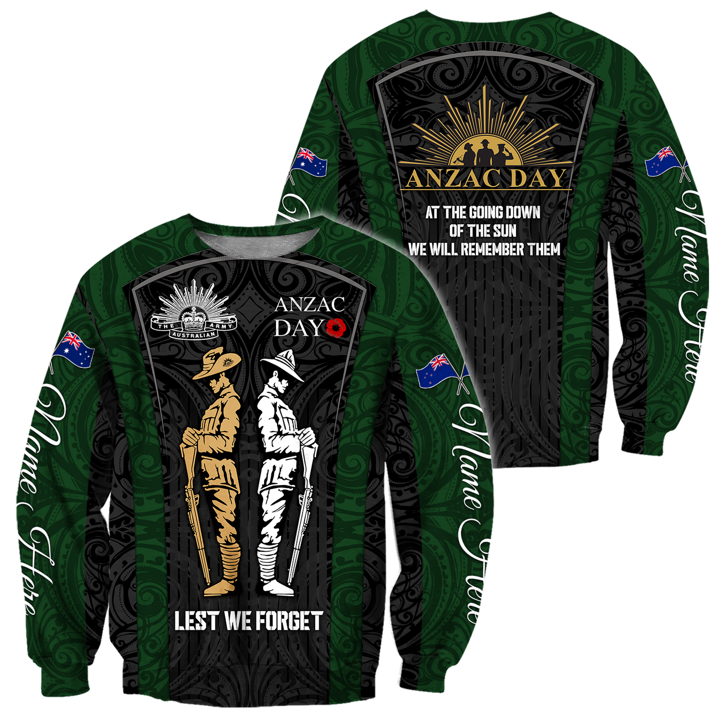 Personalized Anzac Day 3D All Over Printed Unisex Shirts