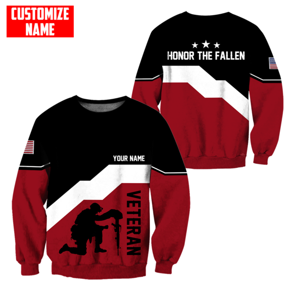 Custom Name US Veteran  3D All Over Printed