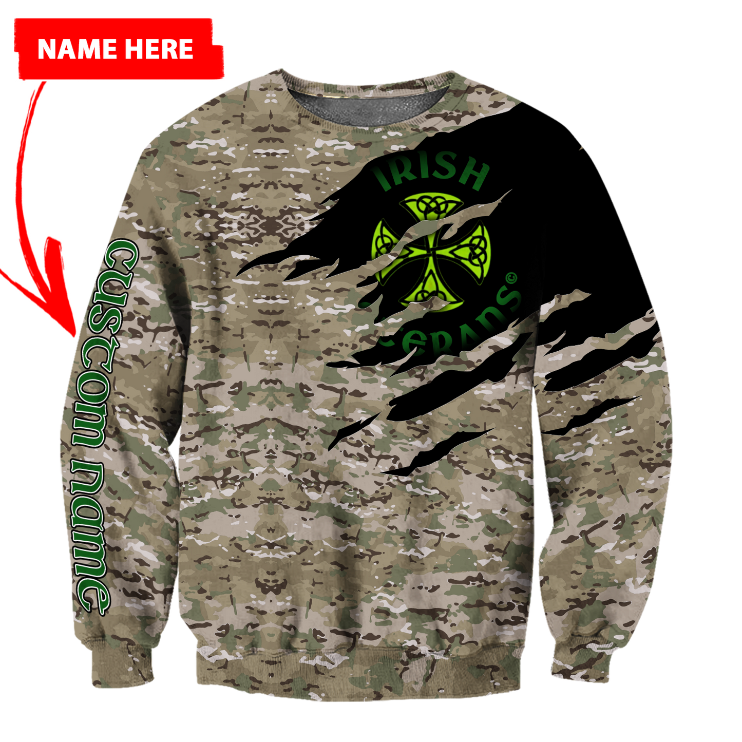 Irish Veterans - Persionalized Name 3D Hoodie Shirt For Men And Women