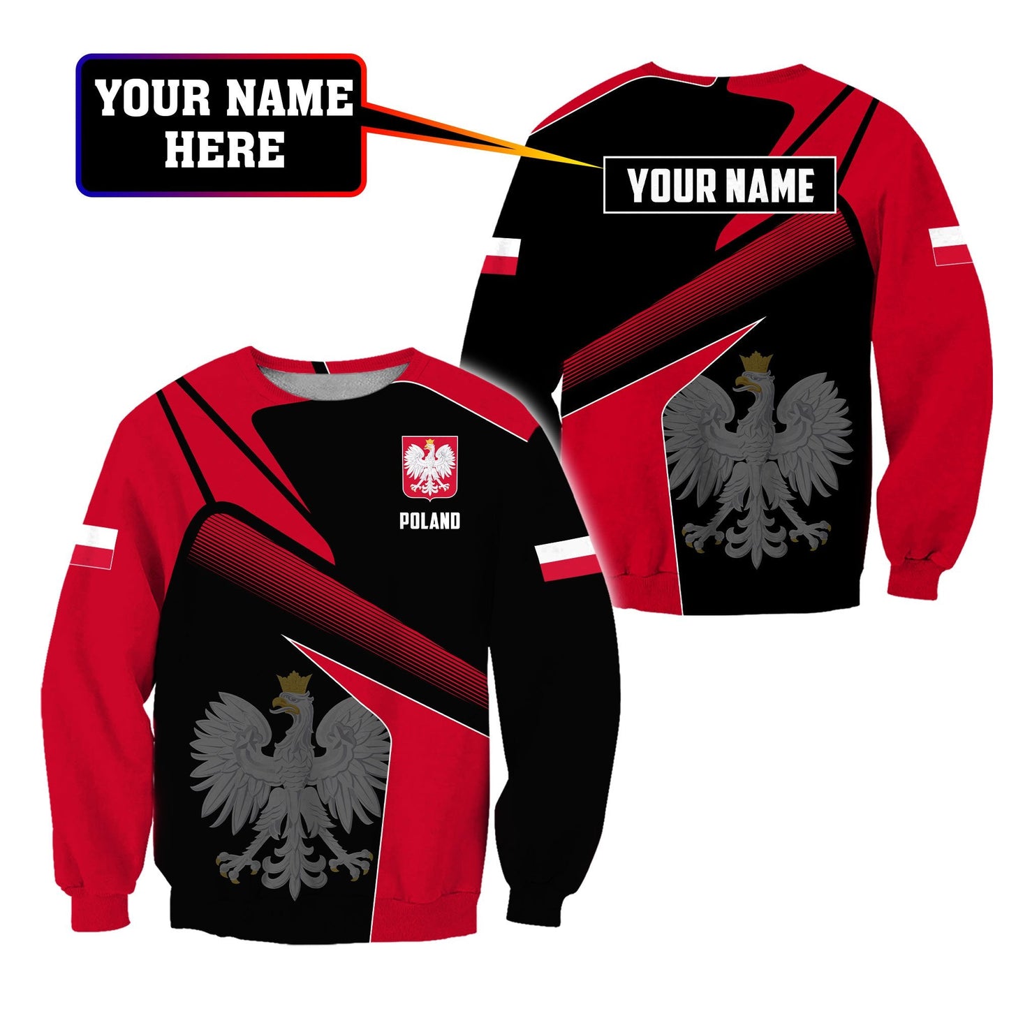 Personalized Polska 3D All Over Printed Unisex Hoodie