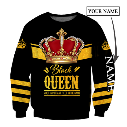 African Culture Custom Name Black Queen Unisex Hoodie ML