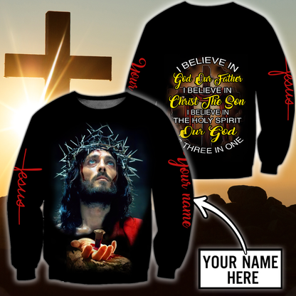 Premium Christian Jesus Personalized Name 3D All Over Printed For Men Shirts - Amaze Style™-Apparel