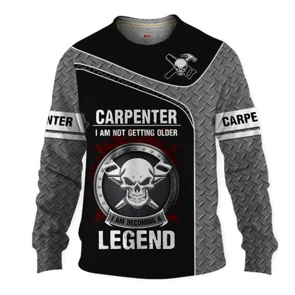 Personalized Name Premium Carpenter 3D All Over Printed Unisex Shirts Becoming Legend