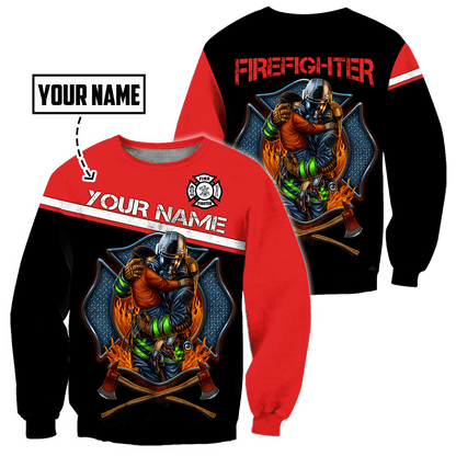 Customize Name Firefigher Hoodie For Men And Women