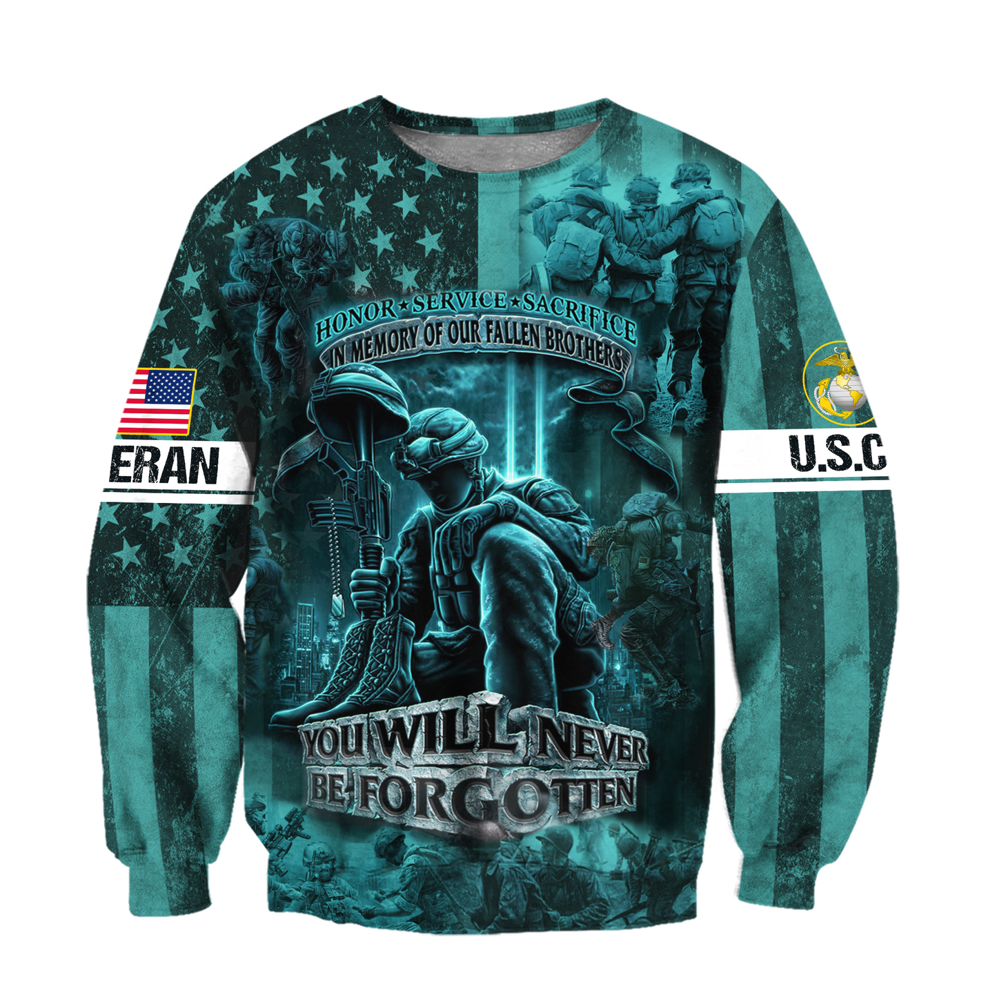 US Veteran You Will Never Be Forgotten 3D All Over Printed Unisex Shirts HN14102102