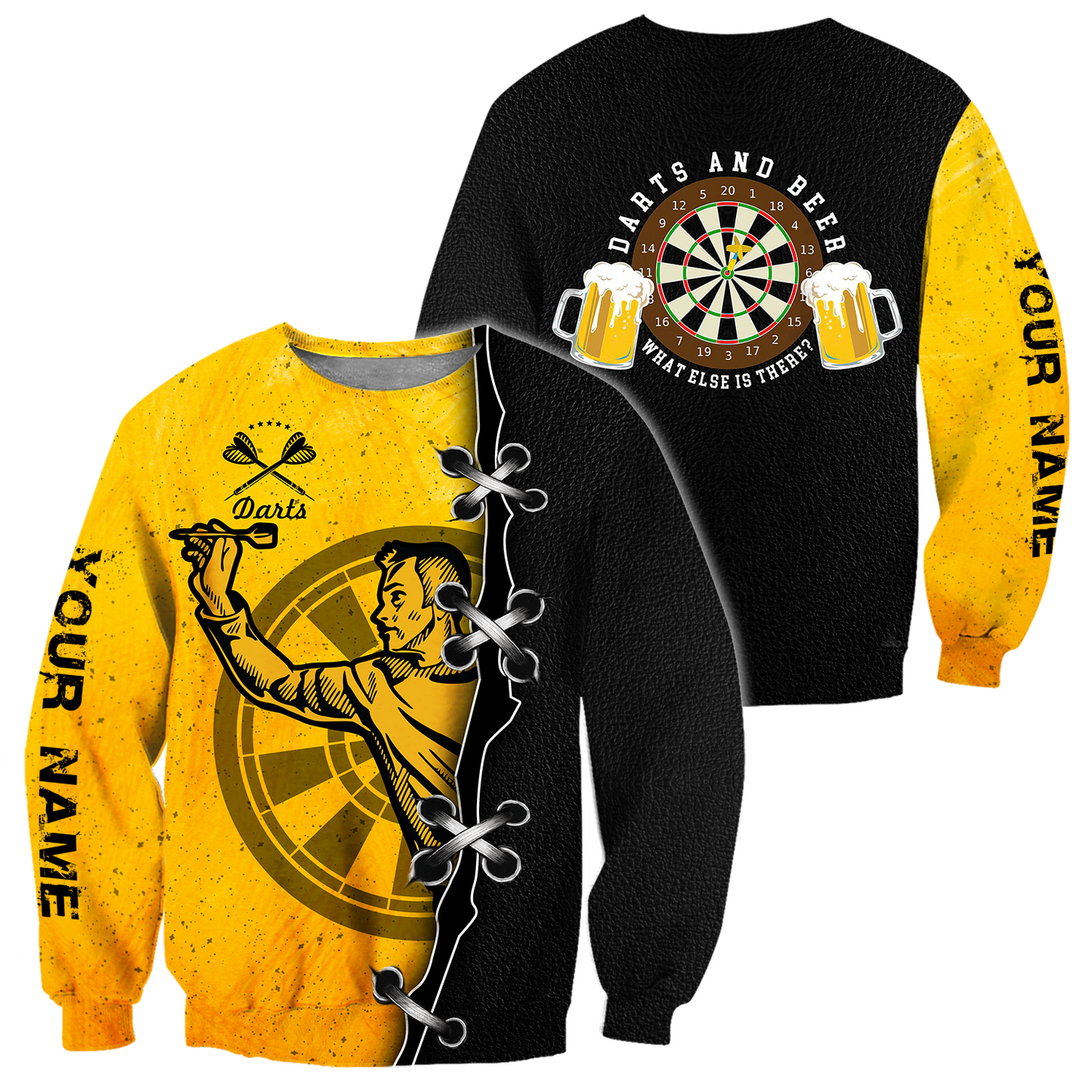 Darts Player No 7 Personalized Name 3D All Over Printed Unisex Hoodie
