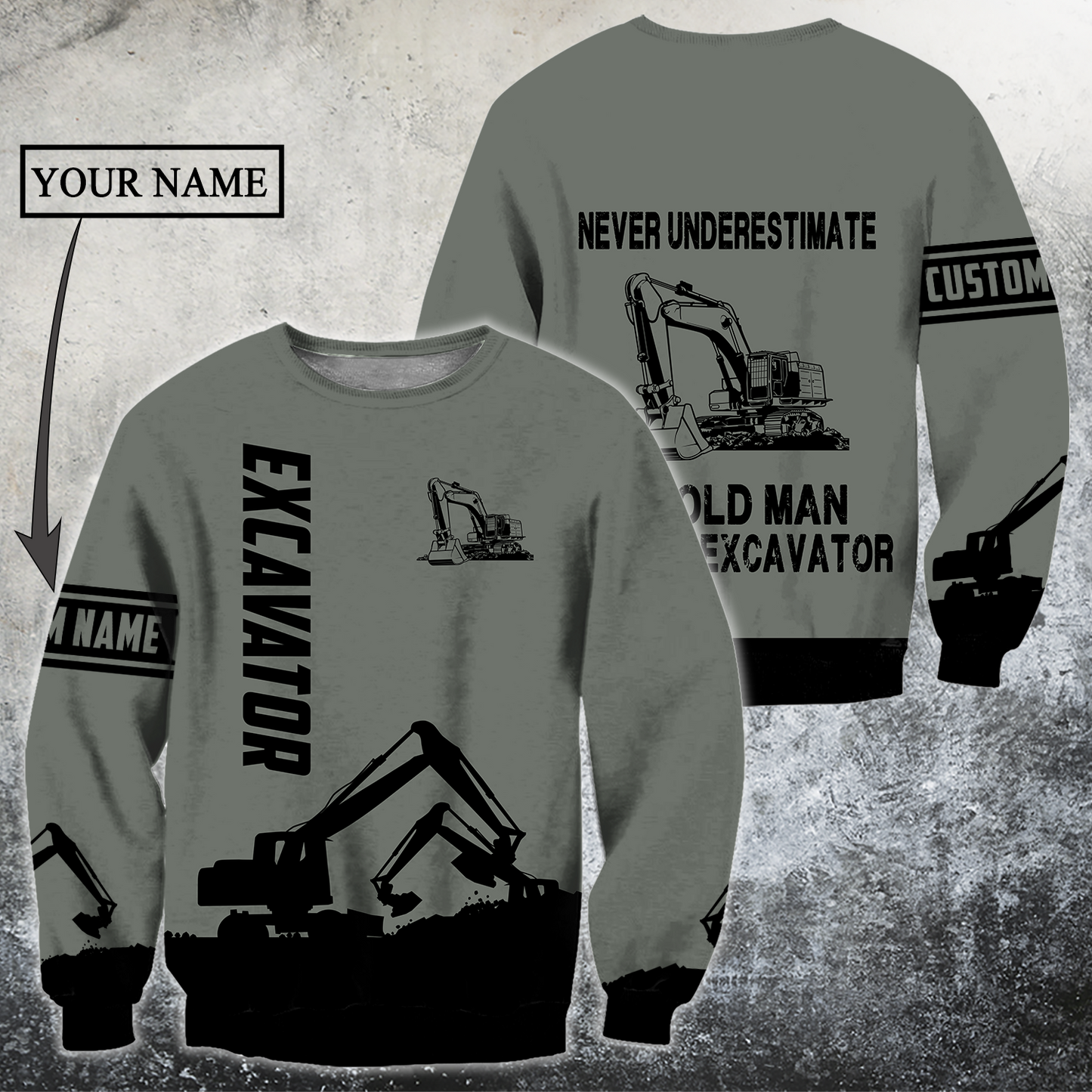 Personalized Excavator 3D All Over Printed Unisex Shirts For Men And Women