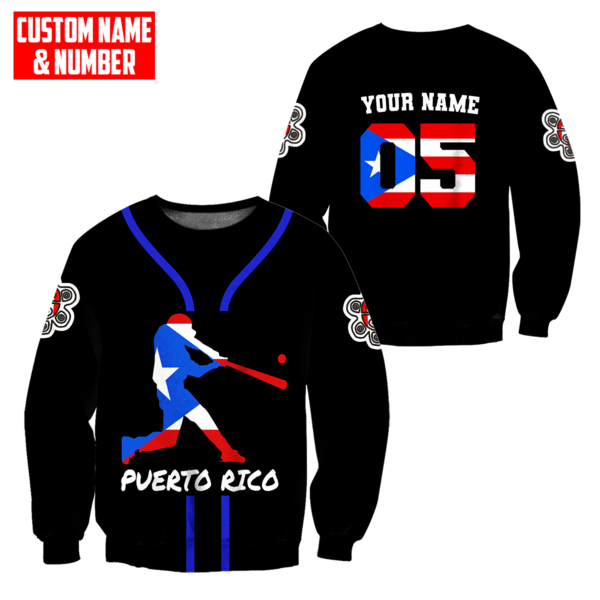 Customize Name And Number Puerto Rico 3D All Over Printed Unisex Shirts