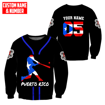 Customize Name And Number Puerto Rico 3D All Over Printed Unisex Shirts